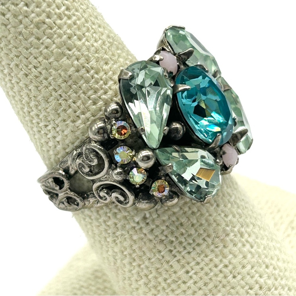 Sorrelli Crystal Blue Band Ring